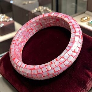 Vintage Mosaic Abalone Bangle Bracelet